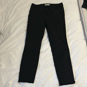 Madewell 9 inch High Rise Skinny Black Jeans with Raw Edge